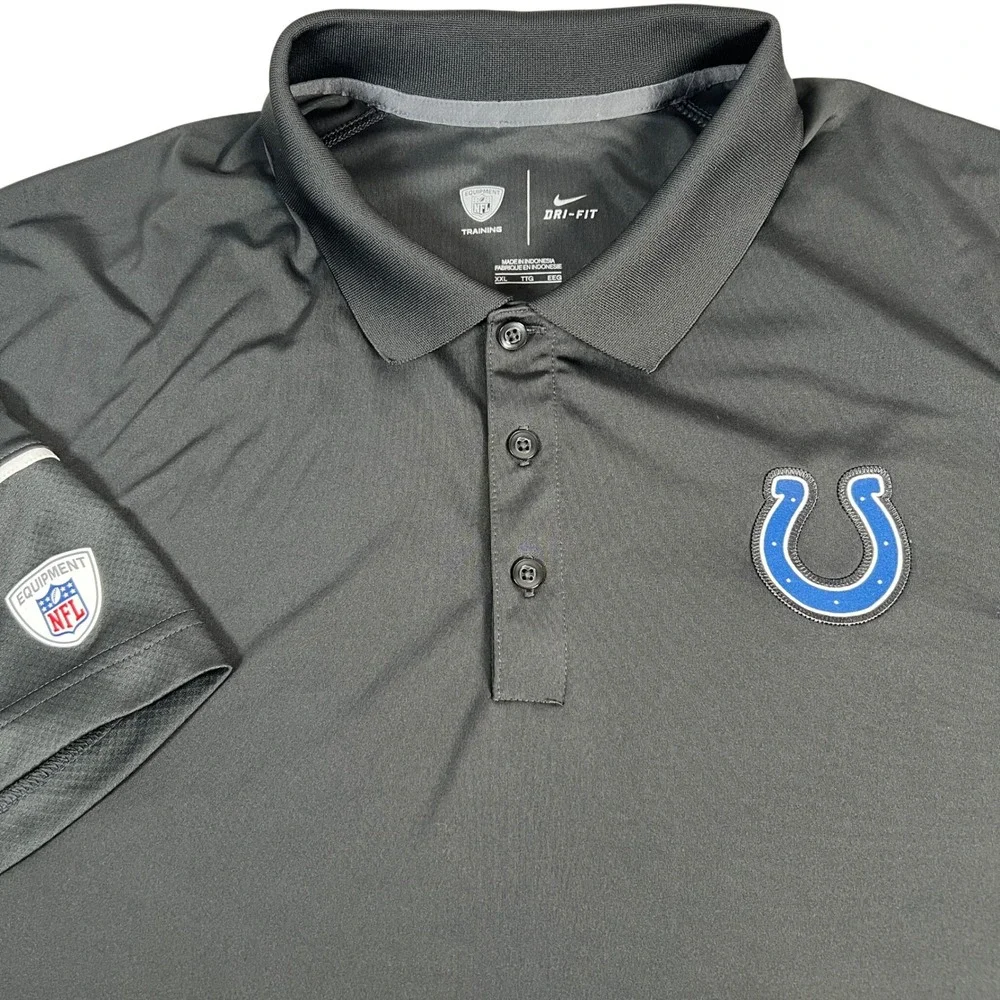 Nike Polo Shirt Mens XXL Black Indianapolis Colts NFL Equipment Training Dri-FIT
